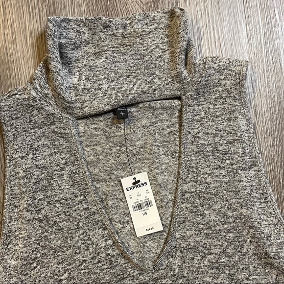 Express Heathered gray bodysuit size large - Picture 3 of 4